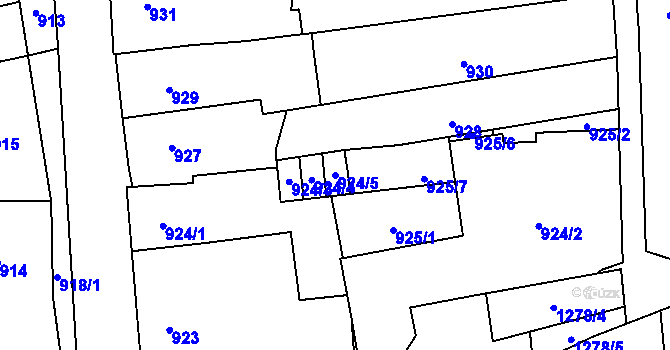 Parcela st. 924/5 v KÚ Fulnek, Katastrální mapa