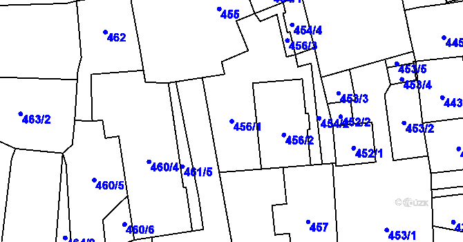 Parcela st. 456/1 v KÚ Fulnek, Katastrální mapa