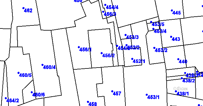 Parcela st. 456/2 v KÚ Fulnek, Katastrální mapa