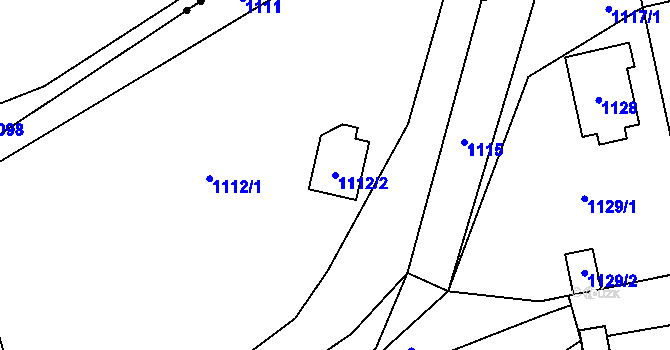 Parcela st. 1112/2 v KÚ Fulnek, Katastrální mapa