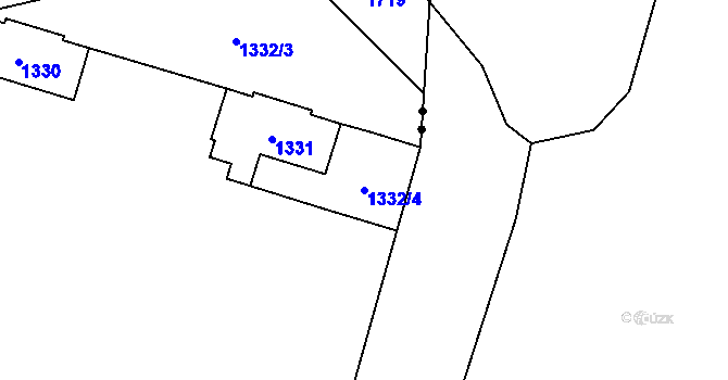 Parcela st. 1332/4 v KÚ Fulnek, Katastrální mapa