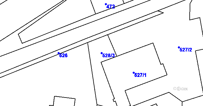 Parcela st. 528/3 v KÚ Jerlochovice, Katastrální mapa