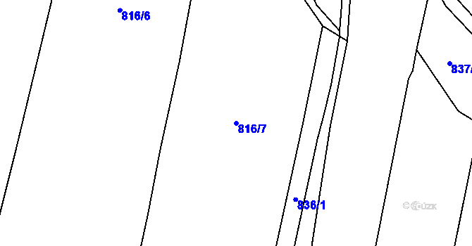 Parcela st. 816/7 v KÚ Jerlochovice, Katastrální mapa