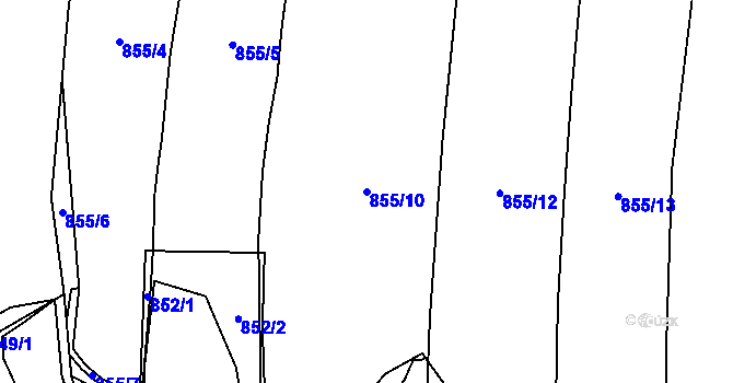 Parcela st. 855/10 v KÚ Jerlochovice, Katastrální mapa