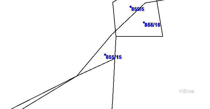 Parcela st. 855/15 v KÚ Jerlochovice, Katastrální mapa