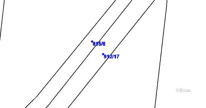 Parcela st. 912/17 v KÚ Jerlochovice, Katastrální mapa
