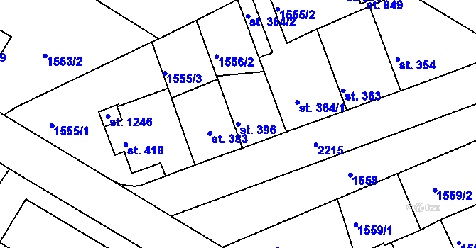 Parcela st. 396 v KÚ Golčův Jeníkov, Katastrální mapa