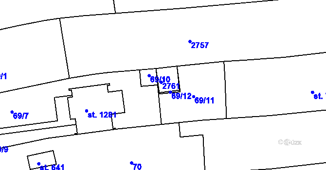Parcela st. 640 v KÚ Golčův Jeníkov, Katastrální mapa