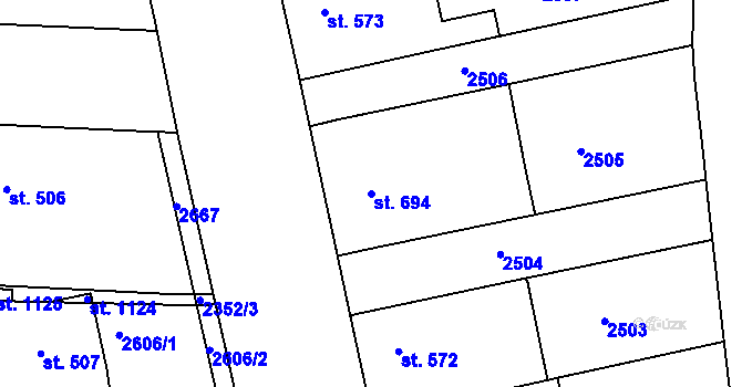 Parcela st. 694 v KÚ Golčův Jeníkov, Katastrální mapa