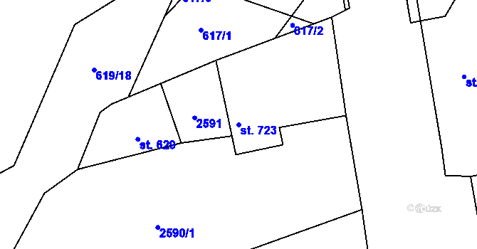 Parcela st. 723 v KÚ Golčův Jeníkov, Katastrální mapa