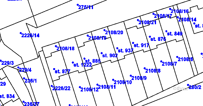 Parcela st. 902 v KÚ Golčův Jeníkov, Katastrální mapa