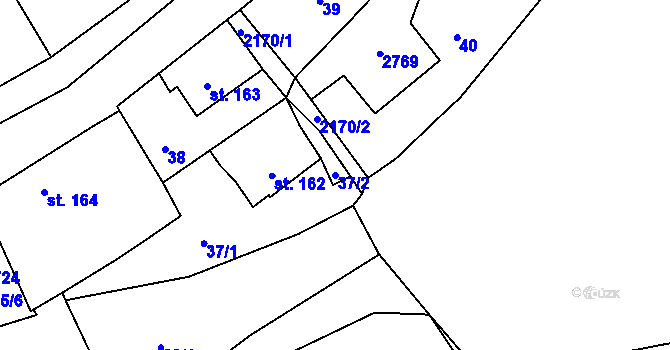 Parcela st. 37/2 v KÚ Golčův Jeníkov, Katastrální mapa