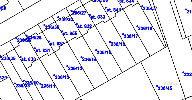 Parcela st. 236/15 v KÚ Golčův Jeníkov, Katastrální mapa