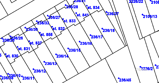 Parcela st. 236/16 v KÚ Golčův Jeníkov, Katastrální mapa