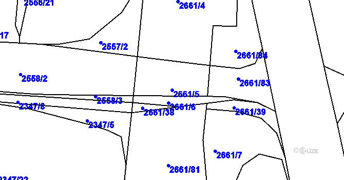 Parcela st. 2661/5 v KÚ Golčův Jeníkov, Katastrální mapa