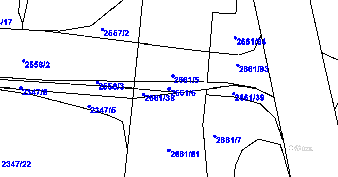 Parcela st. 2661/6 v KÚ Golčův Jeníkov, Katastrální mapa