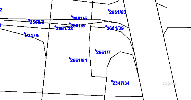 Parcela st. 2661/7 v KÚ Golčův Jeníkov, Katastrální mapa
