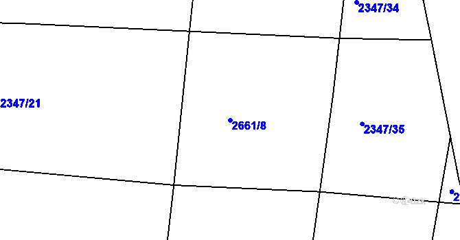 Parcela st. 2661/8 v KÚ Golčův Jeníkov, Katastrální mapa