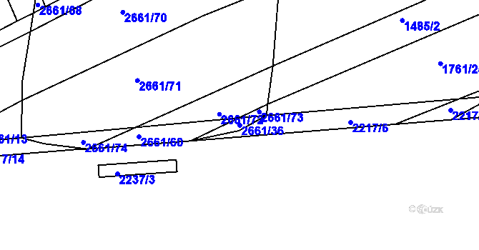 Parcela st. 2661/36 v KÚ Golčův Jeníkov, Katastrální mapa