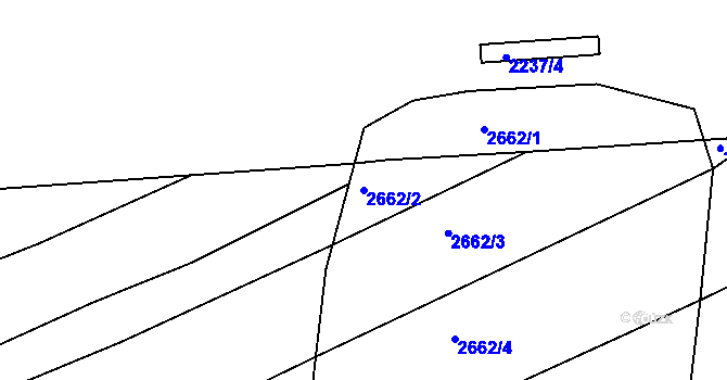 Parcela st. 2662/2 v KÚ Golčův Jeníkov, Katastrální mapa