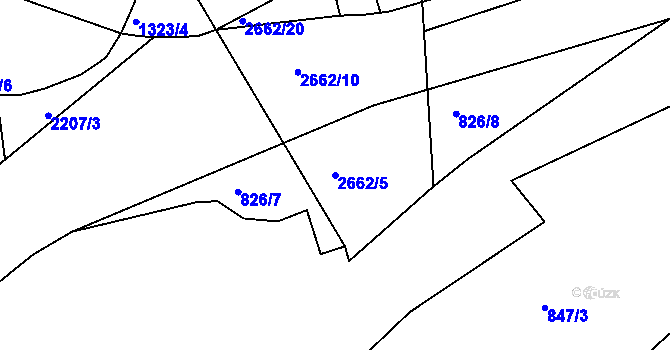 Parcela st. 2662/5 v KÚ Golčův Jeníkov, Katastrální mapa