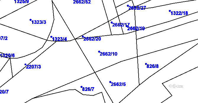 Parcela st. 2662/10 v KÚ Golčův Jeníkov, Katastrální mapa