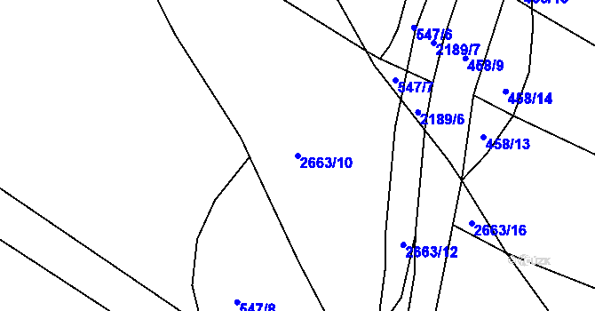 Parcela st. 2663/10 v KÚ Golčův Jeníkov, Katastrální mapa