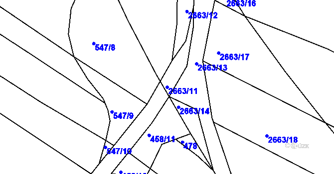 Parcela st. 2663/11 v KÚ Golčův Jeníkov, Katastrální mapa