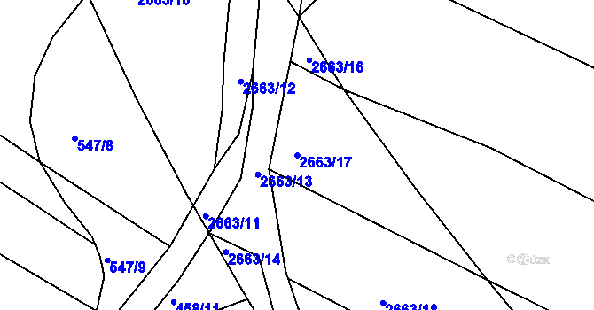 Parcela st. 2663/17 v KÚ Golčův Jeníkov, Katastrální mapa