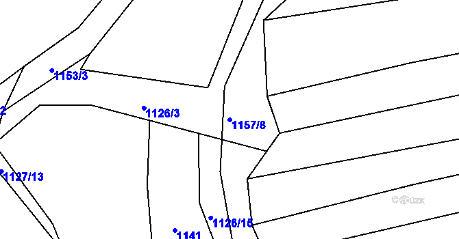 Parcela st. 1157/8 v KÚ Golčův Jeníkov, Katastrální mapa