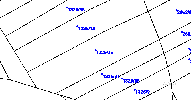 Parcela st. 1325/36 v KÚ Golčův Jeníkov, Katastrální mapa