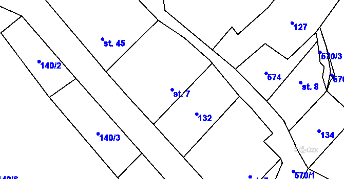 Parcela st. 7 v KÚ Kobylí Hlava, Katastrální mapa