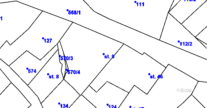 Parcela st. 9 v KÚ Kobylí Hlava, Katastrální mapa