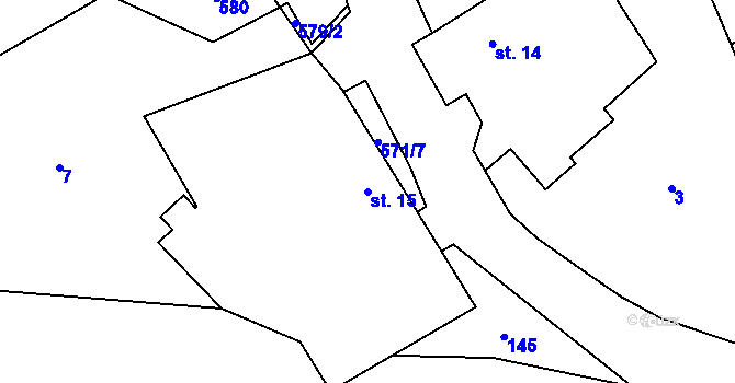 Parcela st. 15 v KÚ Kobylí Hlava, Katastrální mapa