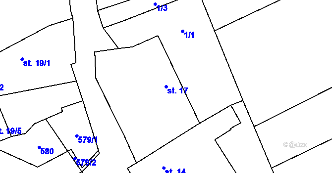 Parcela st. 17 v KÚ Kobylí Hlava, Katastrální mapa