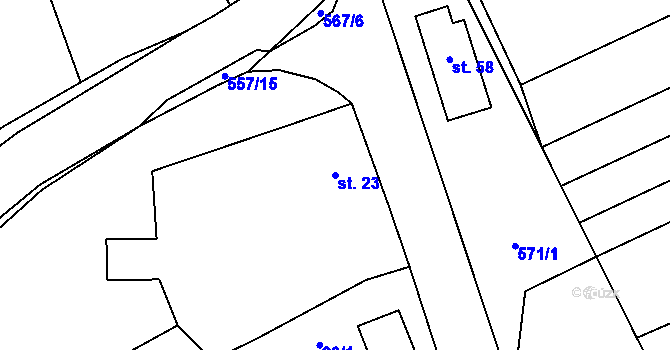 Parcela st. 23 v KÚ Kobylí Hlava, Katastrální mapa