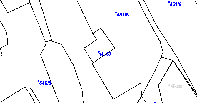 Parcela st. 57 v KÚ Kobylí Hlava, Katastrální mapa