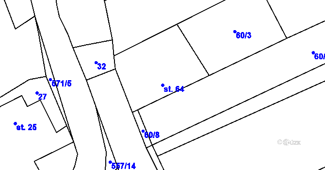 Parcela st. 64 v KÚ Kobylí Hlava, Katastrální mapa