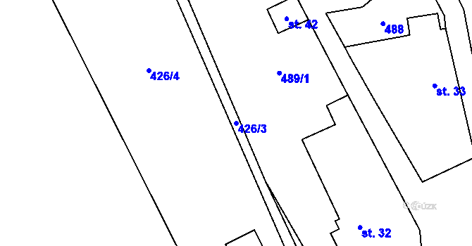 Parcela st. 426/3 v KÚ Kobylí Hlava, Katastrální mapa