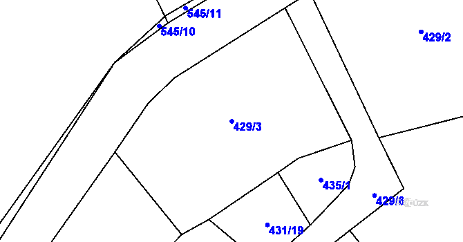 Parcela st. 429/3 v KÚ Kobylí Hlava, Katastrální mapa