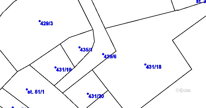 Parcela st. 429/6 v KÚ Kobylí Hlava, Katastrální mapa