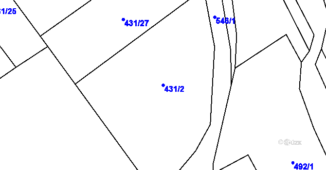 Parcela st. 431/2 v KÚ Kobylí Hlava, Katastrální mapa