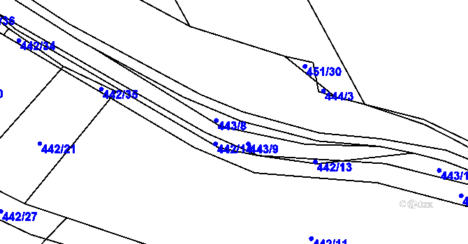 Parcela st. 443 v KÚ Kobylí Hlava, Katastrální mapa
