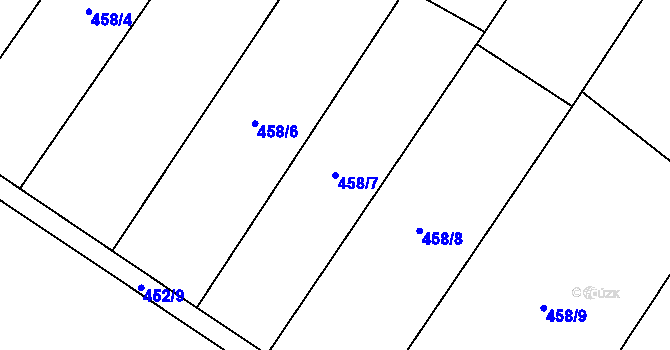 Parcela st. 458/7 v KÚ Kobylí Hlava, Katastrální mapa