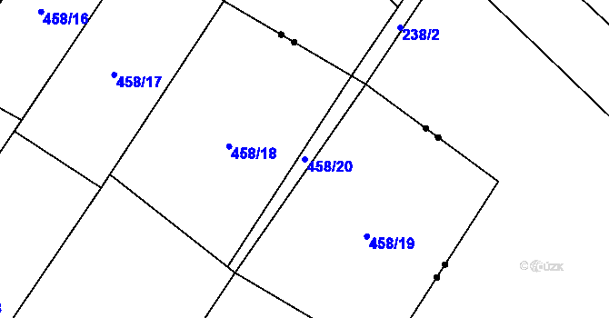 Parcela st. 458/20 v KÚ Kobylí Hlava, Katastrální mapa