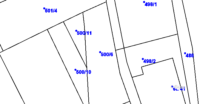 Parcela st. 500/6 v KÚ Kobylí Hlava, Katastrální mapa