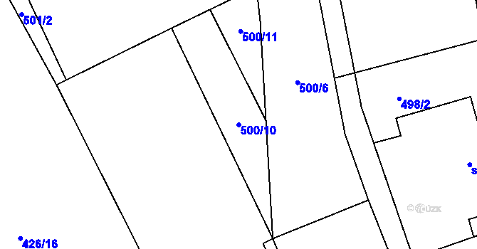 Parcela st. 500/10 v KÚ Kobylí Hlava, Katastrální mapa