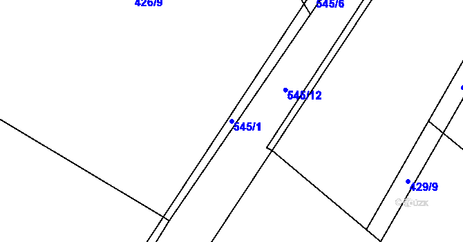 Parcela st. 545/1 v KÚ Kobylí Hlava, Katastrální mapa