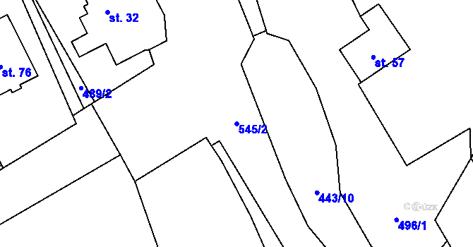 Parcela st. 545/2 v KÚ Kobylí Hlava, Katastrální mapa