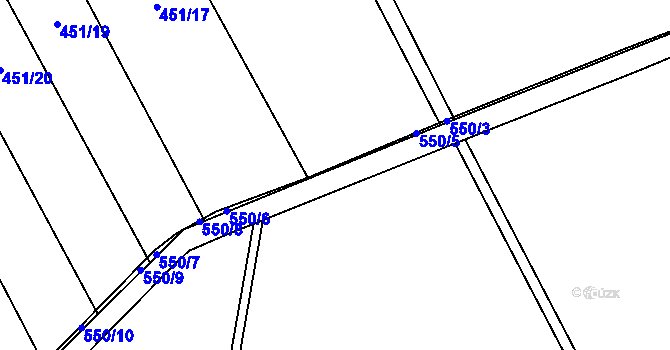 Parcela st. 550 v KÚ Kobylí Hlava, Katastrální mapa